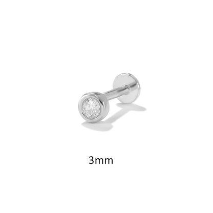 CANNER 1PC Multi Size White Zircon Blue Eye Earring For Women 925 Sterling Silver Piercing Stud Earring Pendiente Plata Jewelry