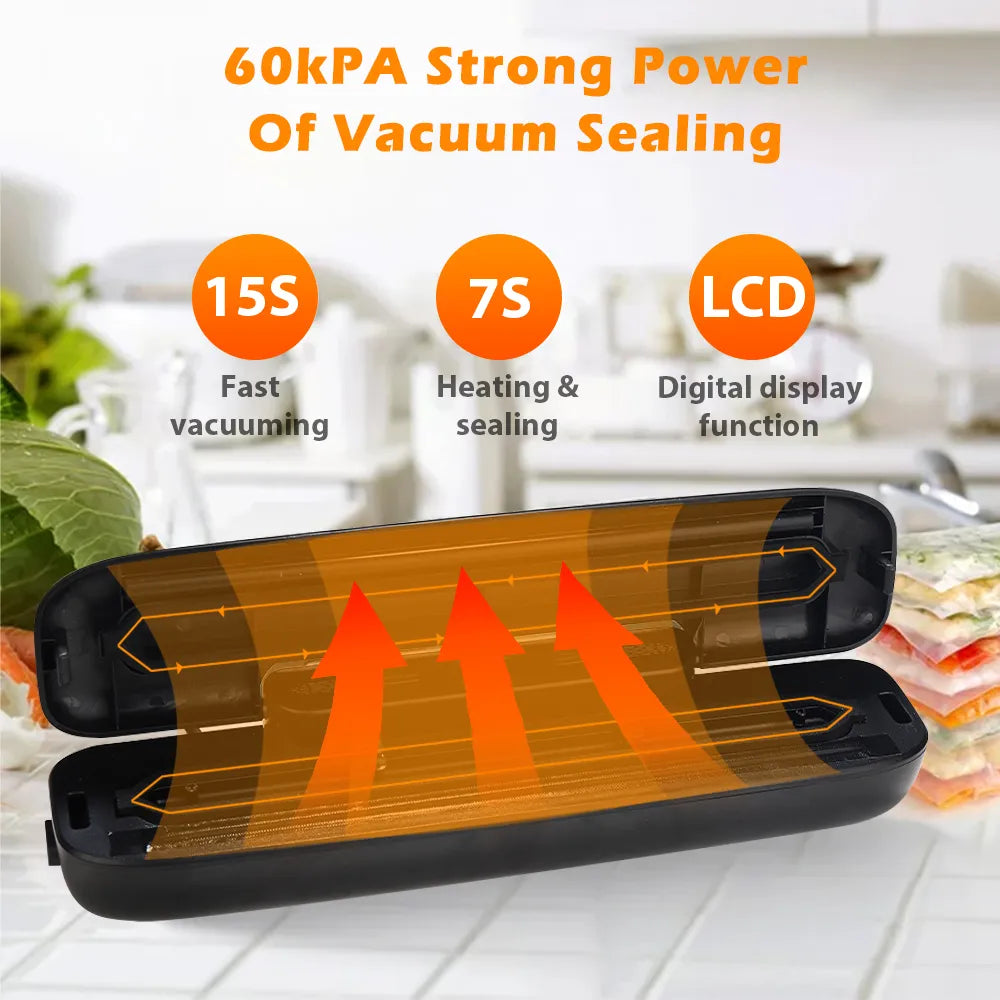 saengQ Vacuum Sealer Packaging Machine Food Vacuum Sealer With Free 10pcs Vacuum bags Household Vacuum Food Sealing