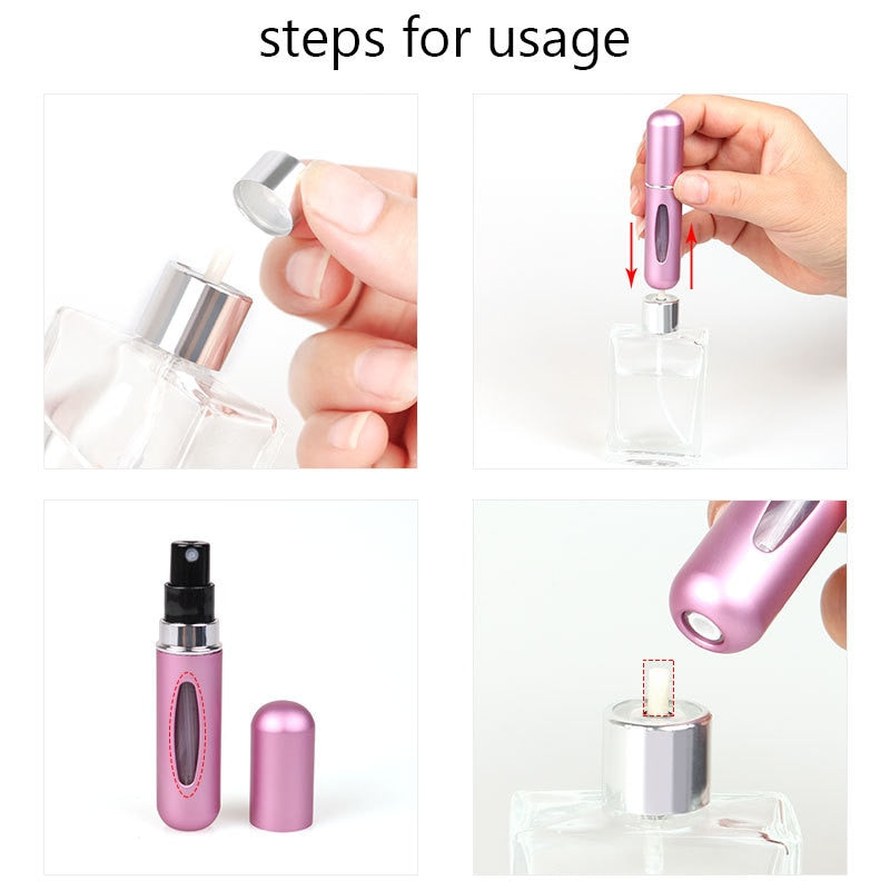 5ml Perfume Refill Bottle Portable Mini Refillable Spray Jar Scent Pump Empty Cosmetic Containers Atomizer for Travel Tool Hot
