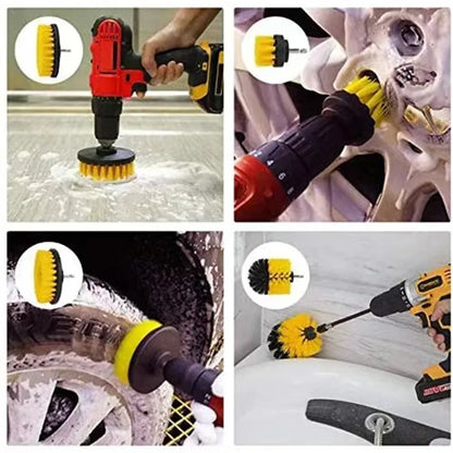 22 /3Pcs Electric Drill-Brush Kit Power Scrubber Brush For Carpet Bathroom
