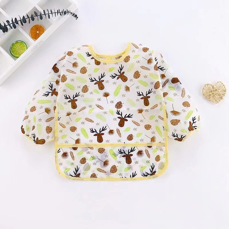 Children Coverall European Style Meal Clothes K Waterproof Anti Dressing Meal Clothes Infant Baby Bib