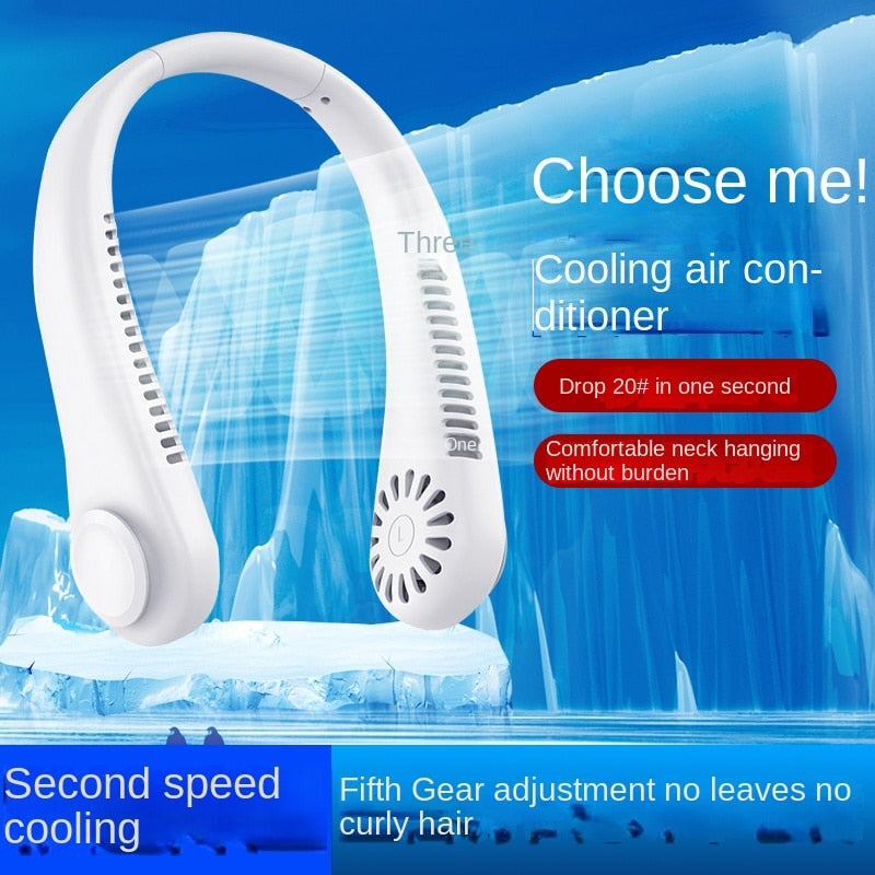 Hot Sales Portable Headphone Design Mini Neck Fan 3 Speeds Hands Free Bladeless Fan
