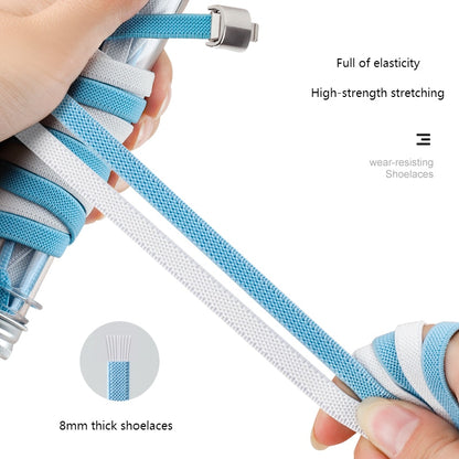 2022 No Tie Shoe laces Press Lock Shoelaces without ties Elastic Laces Sneaker Kids Adult 8MM Widened Flat Shoelace for Shoes