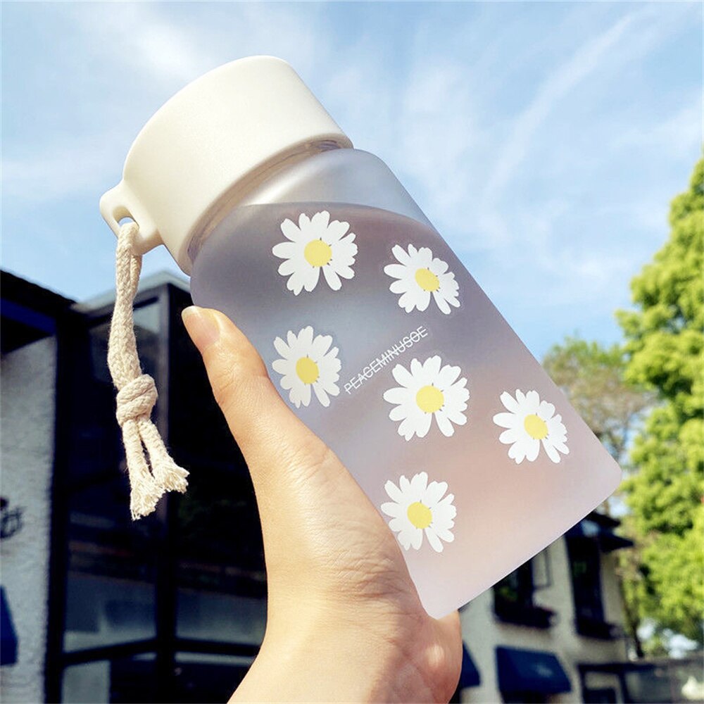 500ml Plastic Transparent Water Bottle BPA Free Portable Outdoor Sports Cup Mug Student with Rope